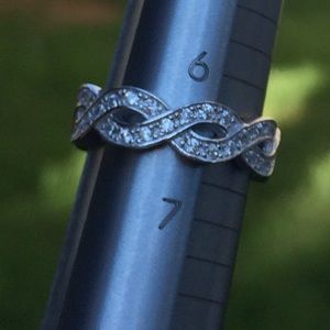 NEW .925 SS CZ Infinity Design Eternity Band Ring